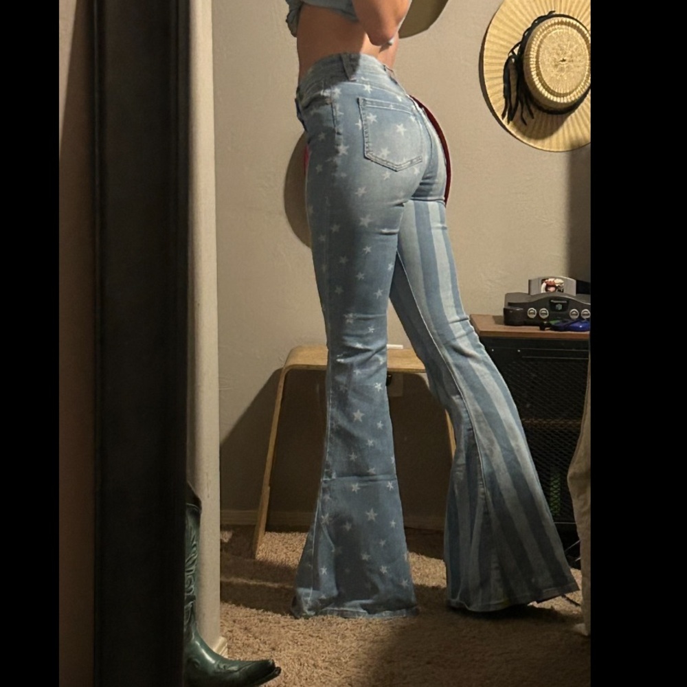 Shyanne Flag Bell Bottom Jeans